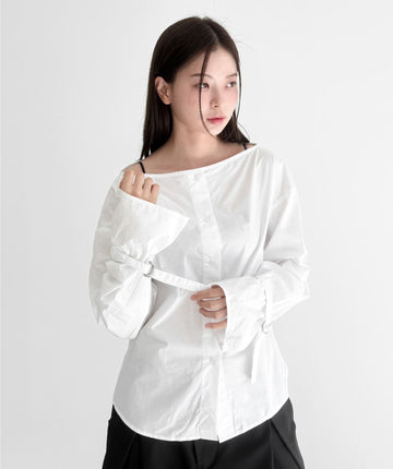 BOATNECK BELT BLOUSE